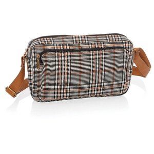 All Zipped Up Crossbody Purse - Plaid About You Weave